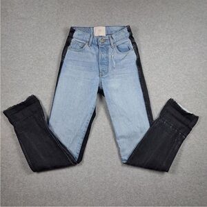 TWO TONE REVICE WOMENS JEANS DENIM SIZE 25 👖BLACK &BLUE